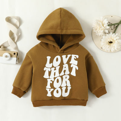 Baby 100% Cotton Letter Printed Hoodie