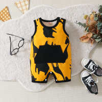 Baby boy printed vest jumpsuit  Yellow