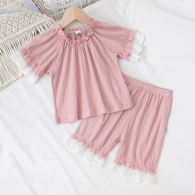 Toddler Girl Solid Cotton Pajamas Top & Short