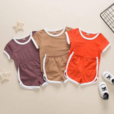 Baby Boy 2 Pieces Sporty Solid Color T-Shirt & Shorts