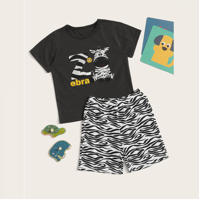 Toddler Boys Zebra Daily Pajamas Sets Top & Shorts