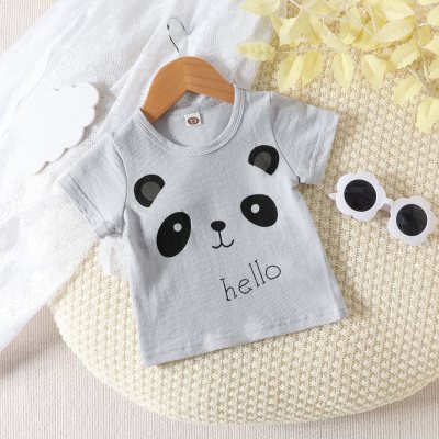 Baby Pure Cotton Panda Style Short Sleeve T-shirt
