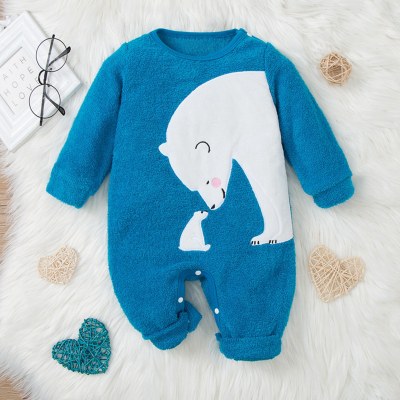 Mameluco de manga larga y pierna larga con patrón de oso polar para bebé