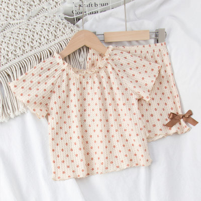 Toddler Girl Polka Color-block Pajamas Top & Short