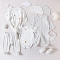 Star Print Newborn Baby Romper Gift Box  White