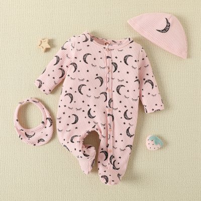 Slaughter Day moon element pink long-sleeved footwear hooded sweatshirt and hat three-piece set