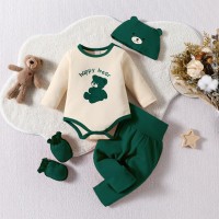 Coffret cadeau bébé imprimé ours mignon  vert