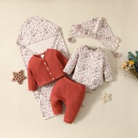 Confezione regalo neonato a maniche lunghe con motivo floreale  Multicolore