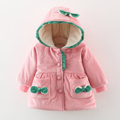 Toddler Girl Butterfly Decorated Hooded Quilted Jacket