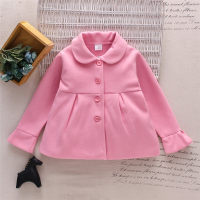 Toddler Girl Solid Color Single-breasted Short Coat  Pink