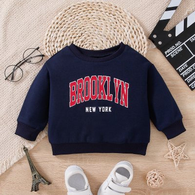 Baby Letter Printed Long-sleeved Pullover Sweater