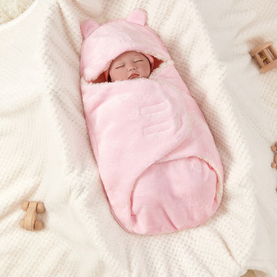 Baby Plush Hooded Baby Swaddling Blanket
