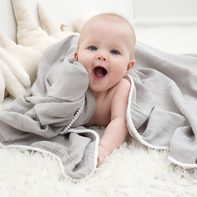 Neugeborenen-Wickeldecke aus reiner Baumwolle, Unisex, Sommerdecke