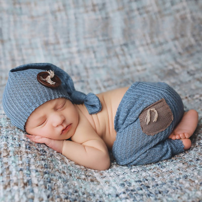 ملابس أطفال حديثي الولادة للتصوير الفوتوغرافي 2 قطع