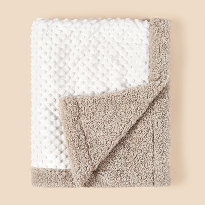 Cobertor de lã de pele de cordeiro engrossado para outono e inverno para recém-nascidos