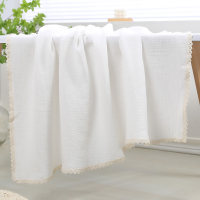 Unisex-Sommerdecke für Neugeborene aus reiner Baumwolle  Weiß