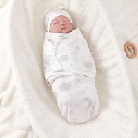 El algodón puro determinado de la envoltura del sombrero del bebé recién nacido imprimió el saco de dormir anti-sobresalto de la envoltura  Multicolor