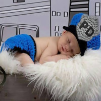 Set de fotografía para recién nacidos Disfraces de animales para bebés  Azul profundo