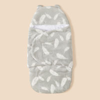 Baby Swaddling Blanket，baby Bear Style Plush Wrap Sleeping Bag  Gray