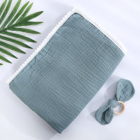 Newborn pure cotton unisex summer blanket swaddle  Blue