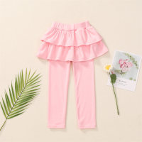 Kids Girls Solid high-stretch culottes  Pink