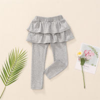 Kids Girls Solid high-stretch culottes  Light Gray