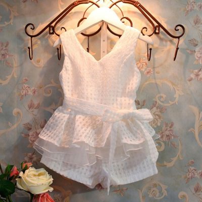 Girls vest suit summer children's Korean style fashion girl casual small children's shorts two-piece suit