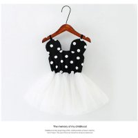 Summer new baby sleeveless skirt Korean version girls Mickey head children's dress Tutu skirt suspenders mesh skirt  White