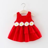 Summer new style girls lace skirt sleeveless skirt children's vest skirt cute princess skirt  Red