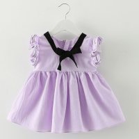 Versión coreana de ropa para niños, falda para niñas, vestido de verano, falda de princesa para niños, falda con lazo para bebé  Púrpura