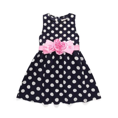 Summer children's clothing Korean style girls sleeveless polka dot girls dress