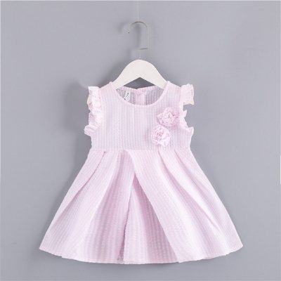 فستان دمية الأميرة الأنيق المخطط للفتيات من القطن الكوري للصيف فستان الأميرة للفتيات الصغيرات