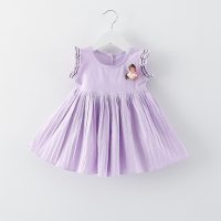 Nueva ropa de estilo coreano para niños, falda para niños, vestido de verano para niñas, falda de princesa para niños, falda de algodón para bebés  Púrpura