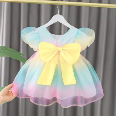 Meninas vestido novo estilo 0-4 anos de idade vestido menina elegante vestido de princesa bebê menina saia bonito