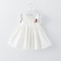 Neue koreanische Kinderkleidung Kinderrock Sommer Mädchen Kleid Sommer Kinder Prinzessin Rock Baby Baumwollrock  Weiß