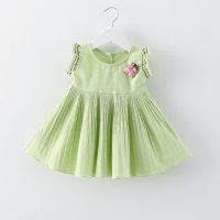 Neue koreanische Kinderkleidung Kinderrock Sommer Mädchen Kleid Sommer Kinder Prinzessin Rock Baby Baumwollrock  Grün