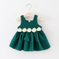 Summer new style girls lace skirt sleeveless skirt children's vest skirt cute princess skirt  Green