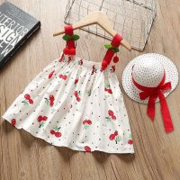 Meninas verão novo estilo saia infantil suspensórios estilo coreano vestido infantil 1-4 anos de idade saia infantil  Bege