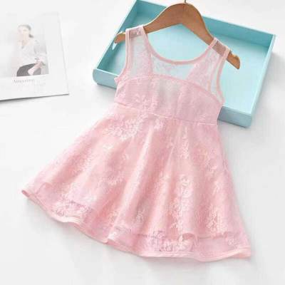 New summer dress for girls, fashionable lace princess dress for little girls, vest dress for baby girls
