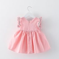 Neue koreanische Kinderkleidung Kinderrock Sommer Mädchen Kleid Sommer Kinder Prinzessin Rock Baby Baumwollrock  Rosa