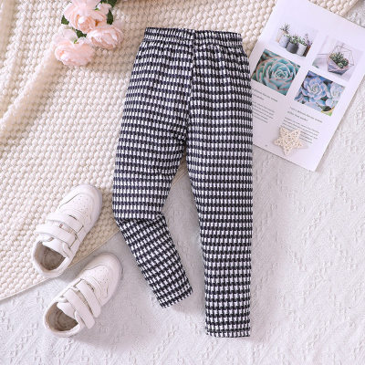 Toddler Girl Printed Plaid Style Stretch Leggings