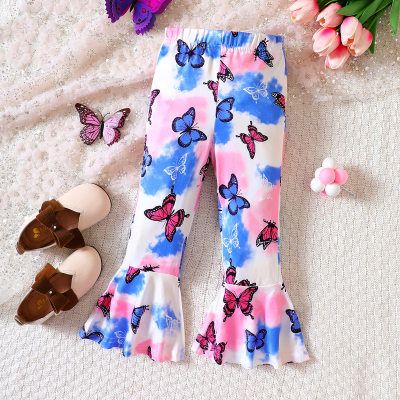 Toddler Girl Allover Butterfly Printed Flare Pants