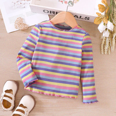 Toddler Girl Color-block Striped Long Sleeve Top