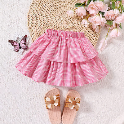 Toddler Girl Pure Cotton Plaid Skirt