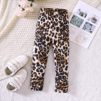 Toddler Girl Full Leopard Print Style Leggings  Brown