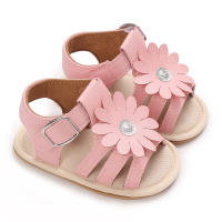Summer 0-1 year old baby girl flower breathable sandals  Pink