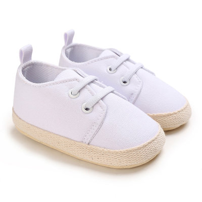 Toddler Solid Color Slip-on Lace-up Decor Canvas Shoes