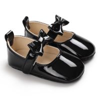 Chaussures de bébé Bowknot de couleur unie pour bébé  Noir