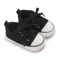 0-1 year old baby spring and autumn canvas shoes  Black