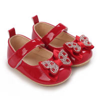 Novo estilo de sapatos de princesa para bebês de 0 a 1 ano  Vermelho